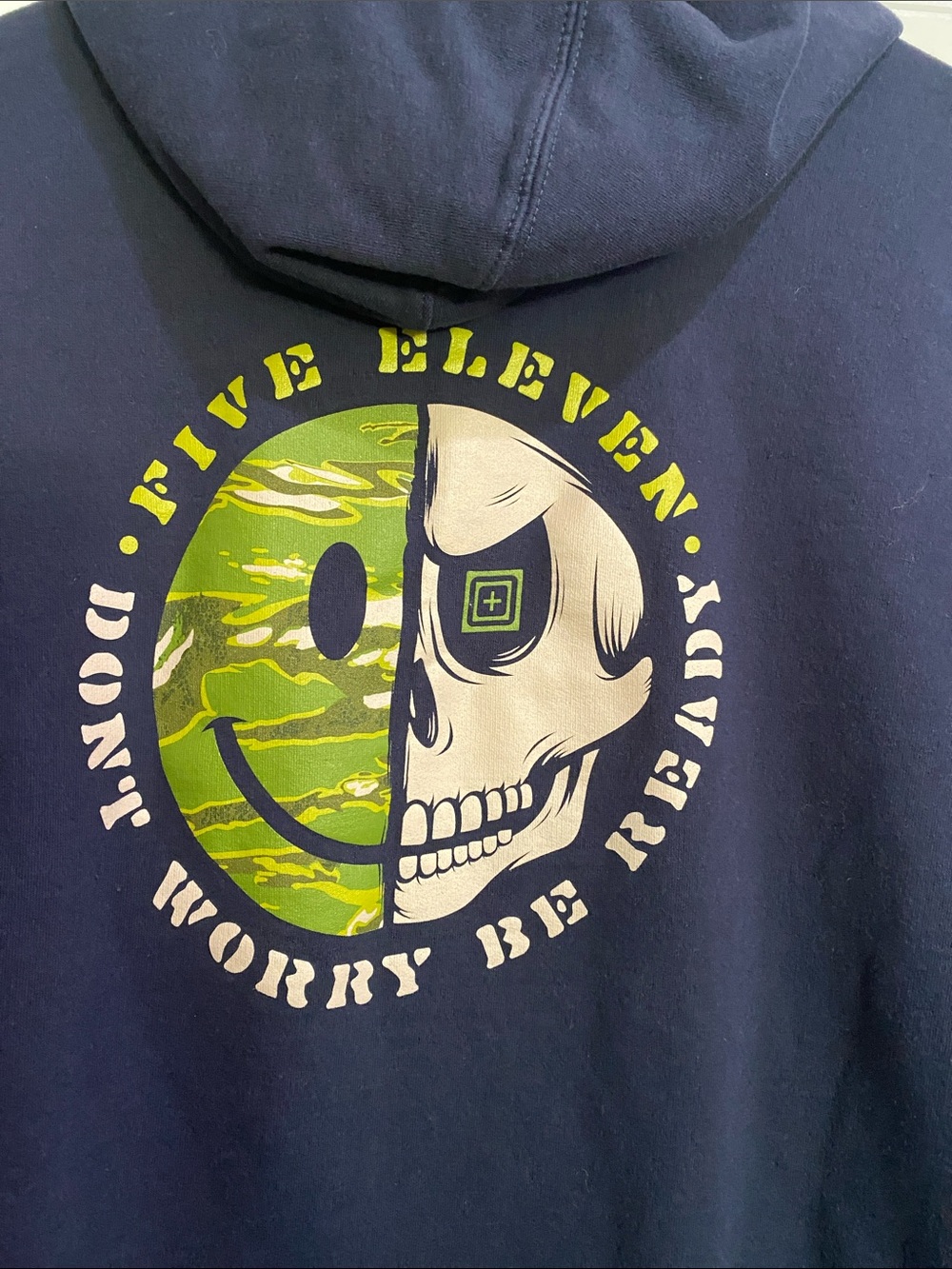 5.11 Tactical Navy Hoodie with Olive Logo - Picture 7 of 7